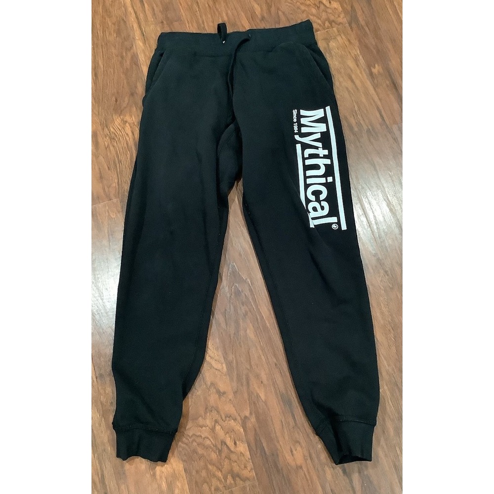 GMM Mythical Minimalist Black Jogger Sweatpants Unisex Small Drawstring Dnd